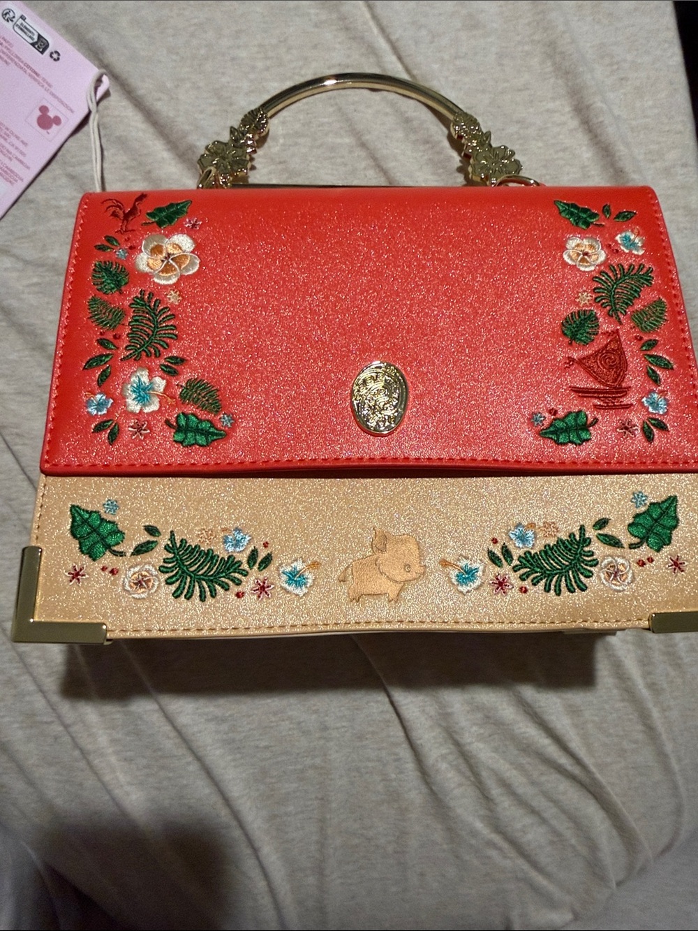 Disney Moana Loungefly Crossbody Bag NWT Embroidered Princess Top Handle Purse